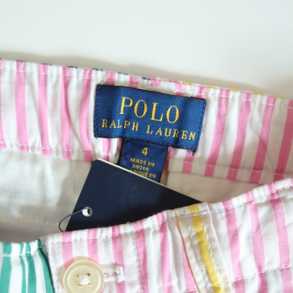 POLO Ralph Lauren Rainbow Striped Cotton Shorts / 4Y - Picture 5 of 6